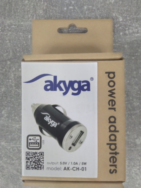 Akyga Car charger (AK-CH-01) 1000mA USB black