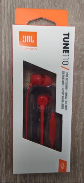 Наушники с микрофоном JBL T110, Red
